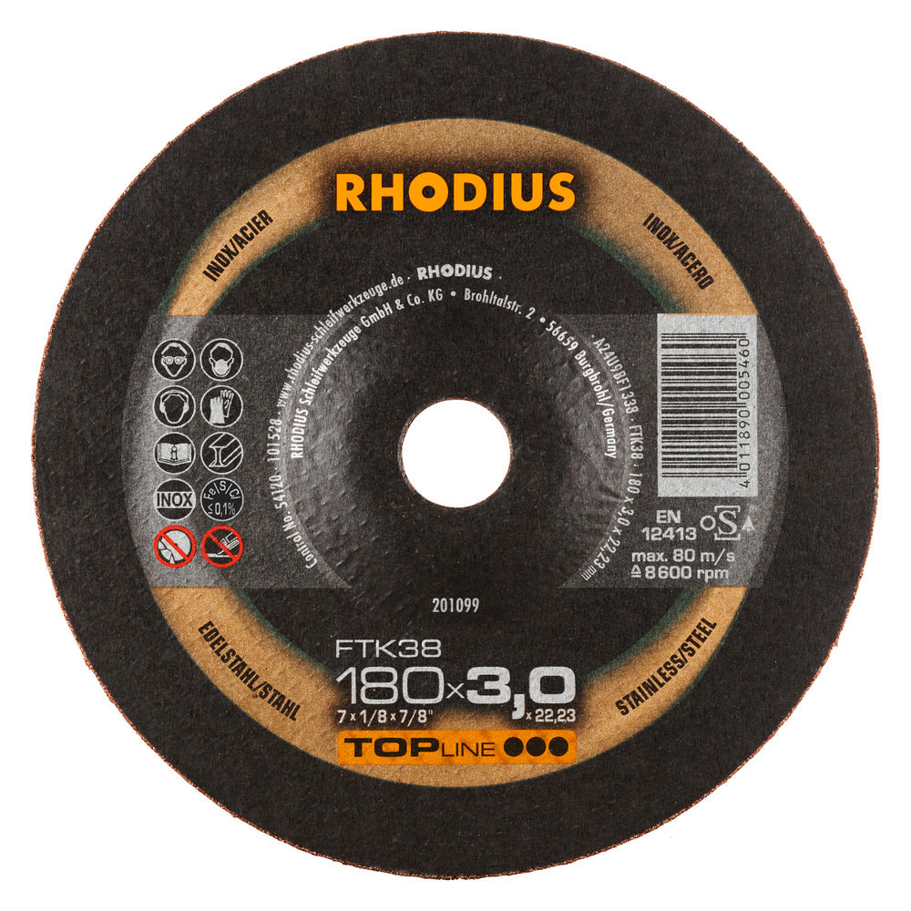 RHODIUS FTK38 Kapskiva 180x3.0x22,23 (25 förp)