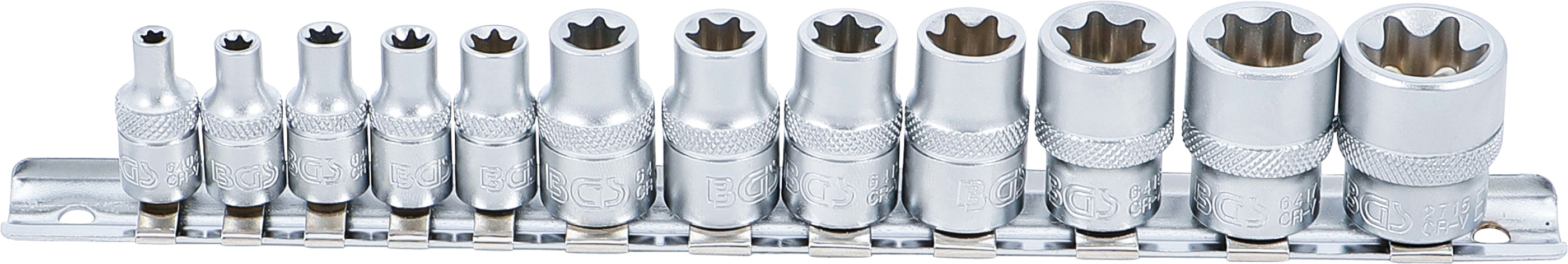 Hylsa-sats E-Profil | 6,3 mm (1/4") / 10 mm (3/8") | E4 - E20 | 12 delar