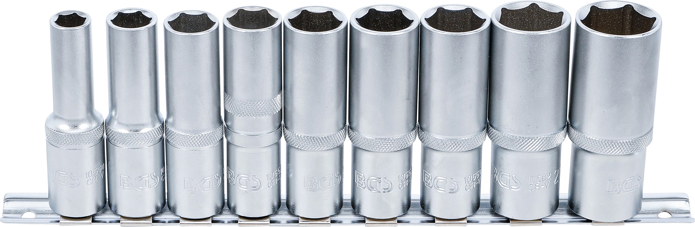 Hylsa-sats Sexkant, djup | 12,5 mm (1/2") | 10 - 24 mm | 9 delar