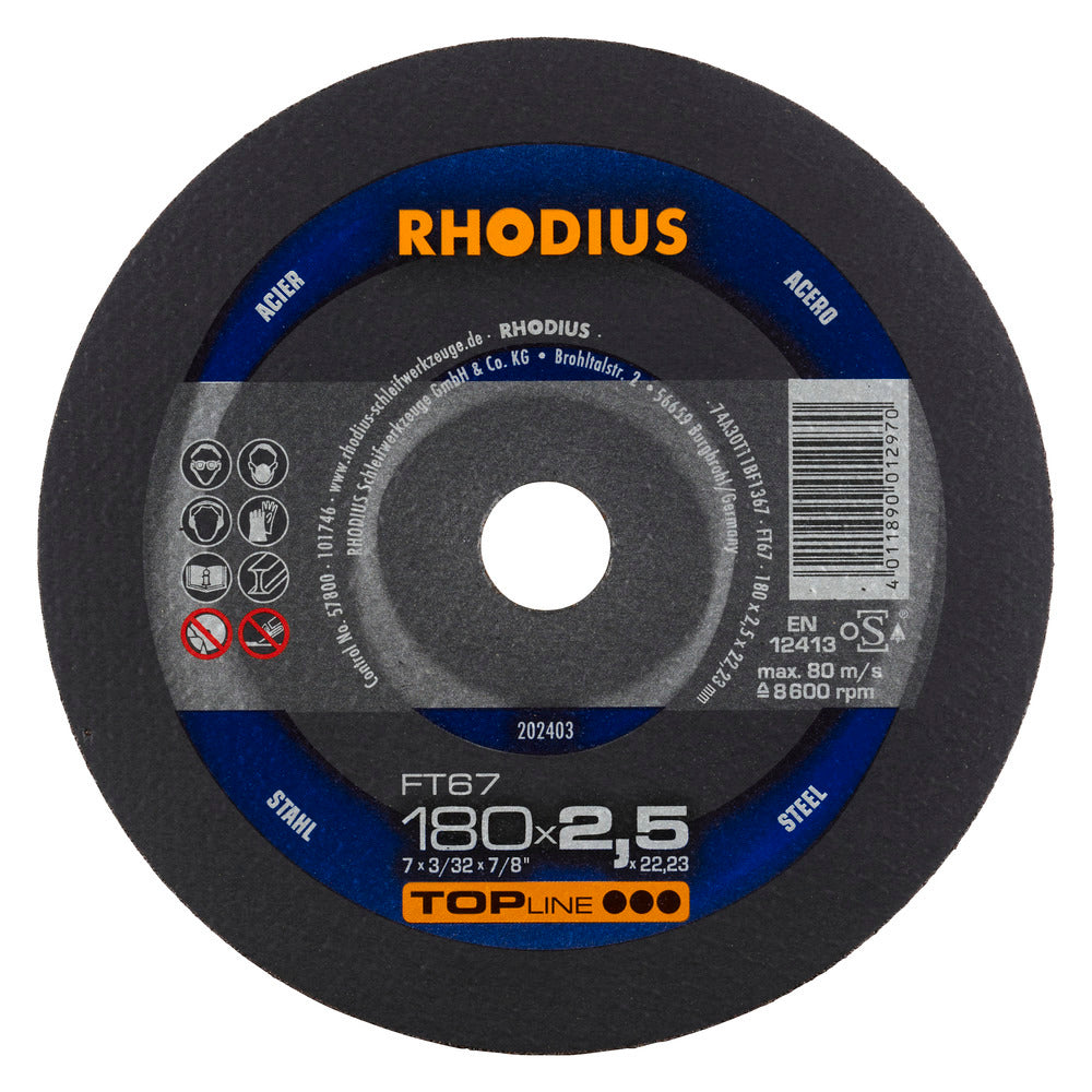 RHODIUS FT67 Kapskiva 180x2,5x22,23 (25 förp)