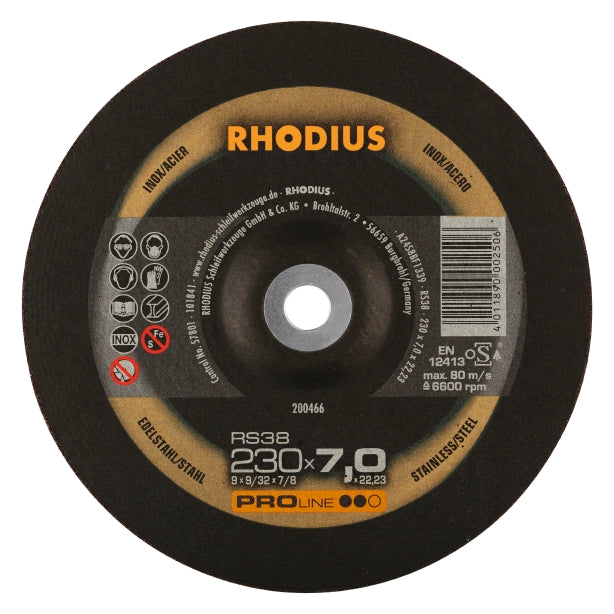RHODIUS RS38 Slipskiva 230x7x22,23 (10/förp)