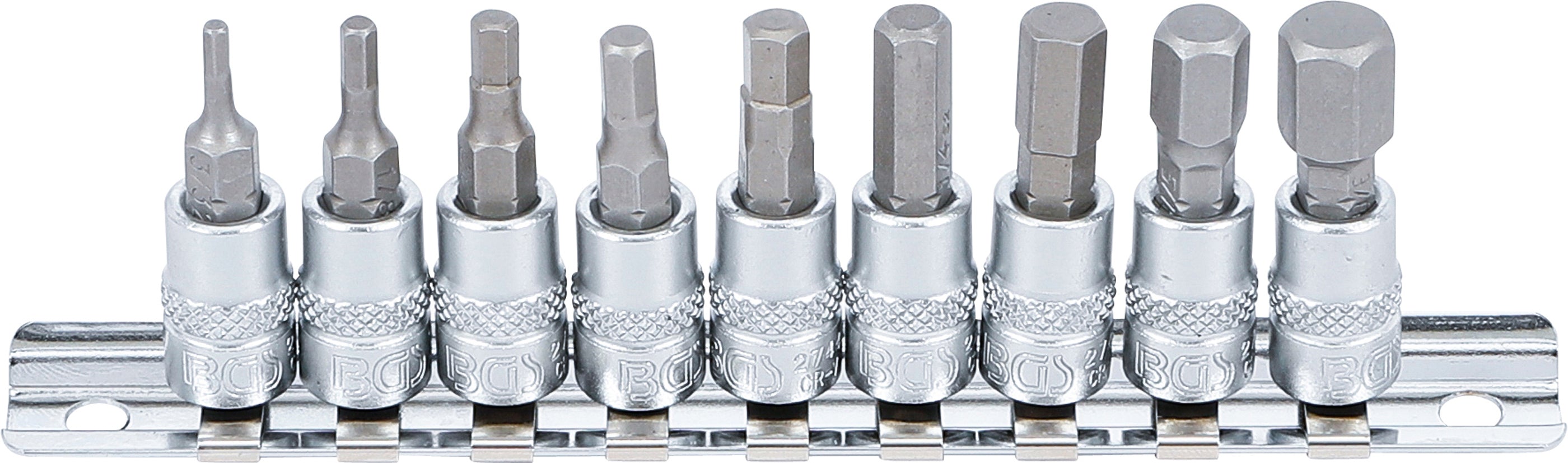Bit-Insats-sats | 6,3 mm (1/4") | Inre sexkant 3/32" - 3/8" | Tumsstorlekar | 9 delar