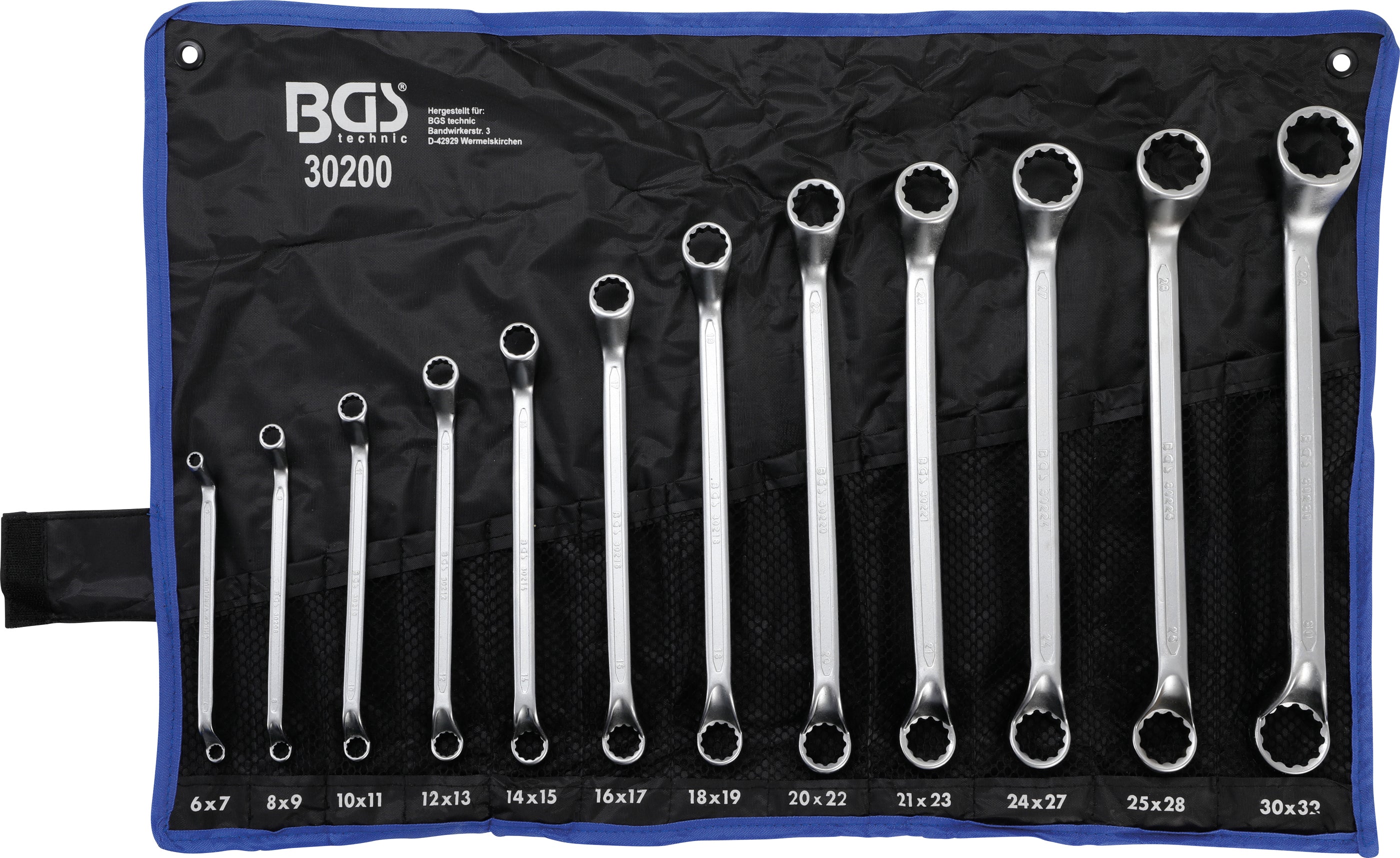 Dubbel-ringnyckel-sats | Djupt bockad | 6 - 32 mm | 12 delar