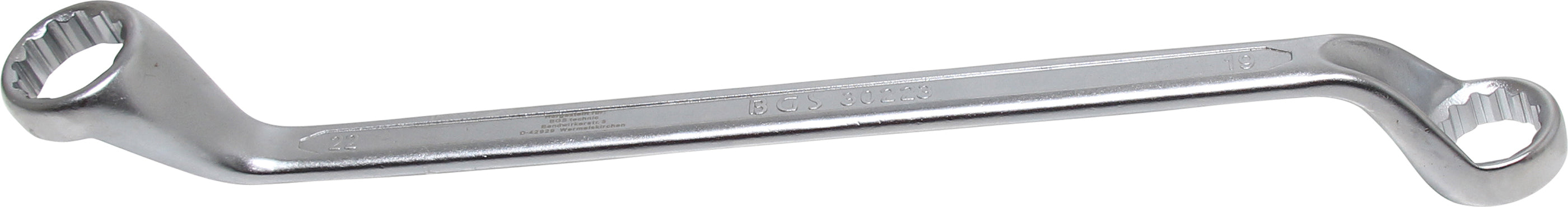 Dubbel-ringnyckel | Djupt bockad | 19 x 22 mm