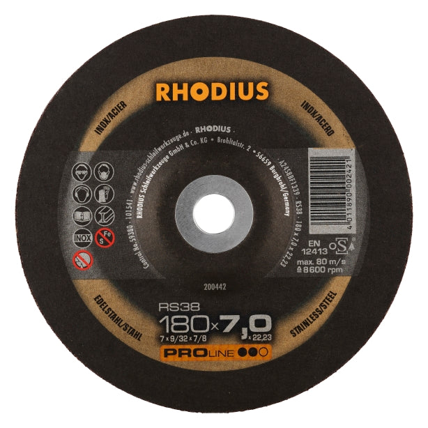 RHODIUS RS38 Slipskiva 180x7x22,23 (10/förp)