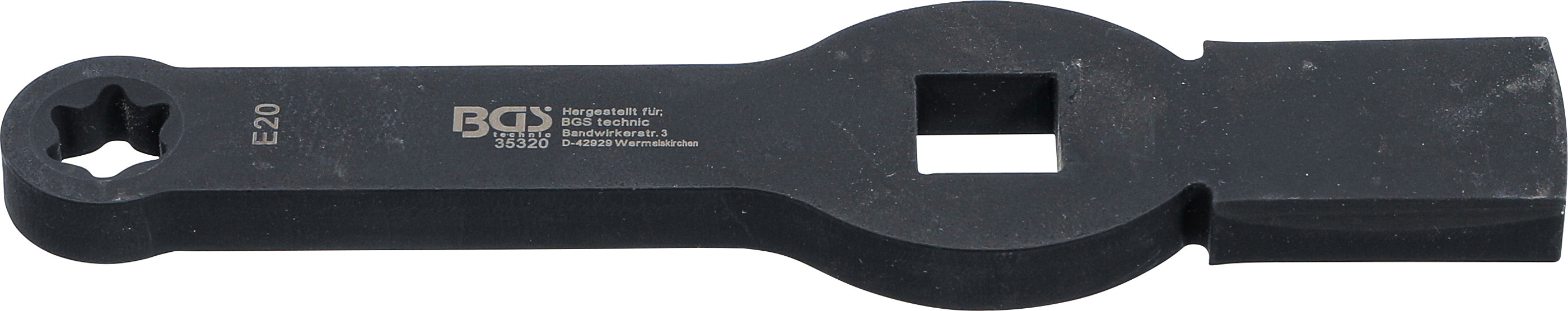 Slag-ringnyckel | E-profil (för Torx) | med 2 slagytor | E20