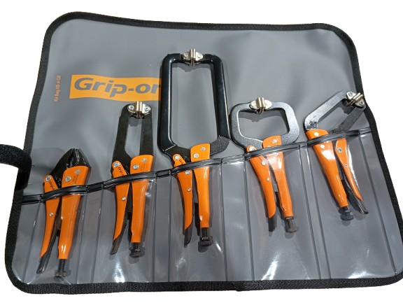 GRIP-ON Set i rullväska. 5 tänger