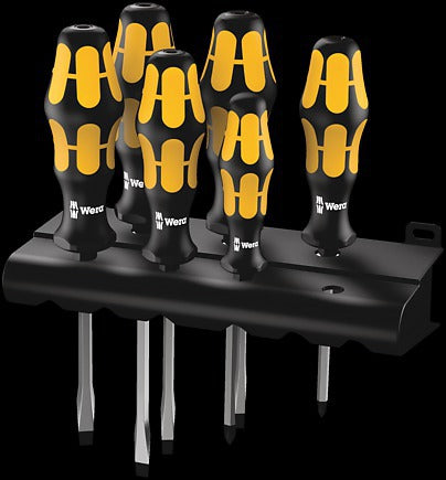 WERA 932 S/6 Rack Screwdriver set Kraftform Chiseldriver 917 SPHS 1 x PH 1x90; 1 x PH 2x113;932 A 1