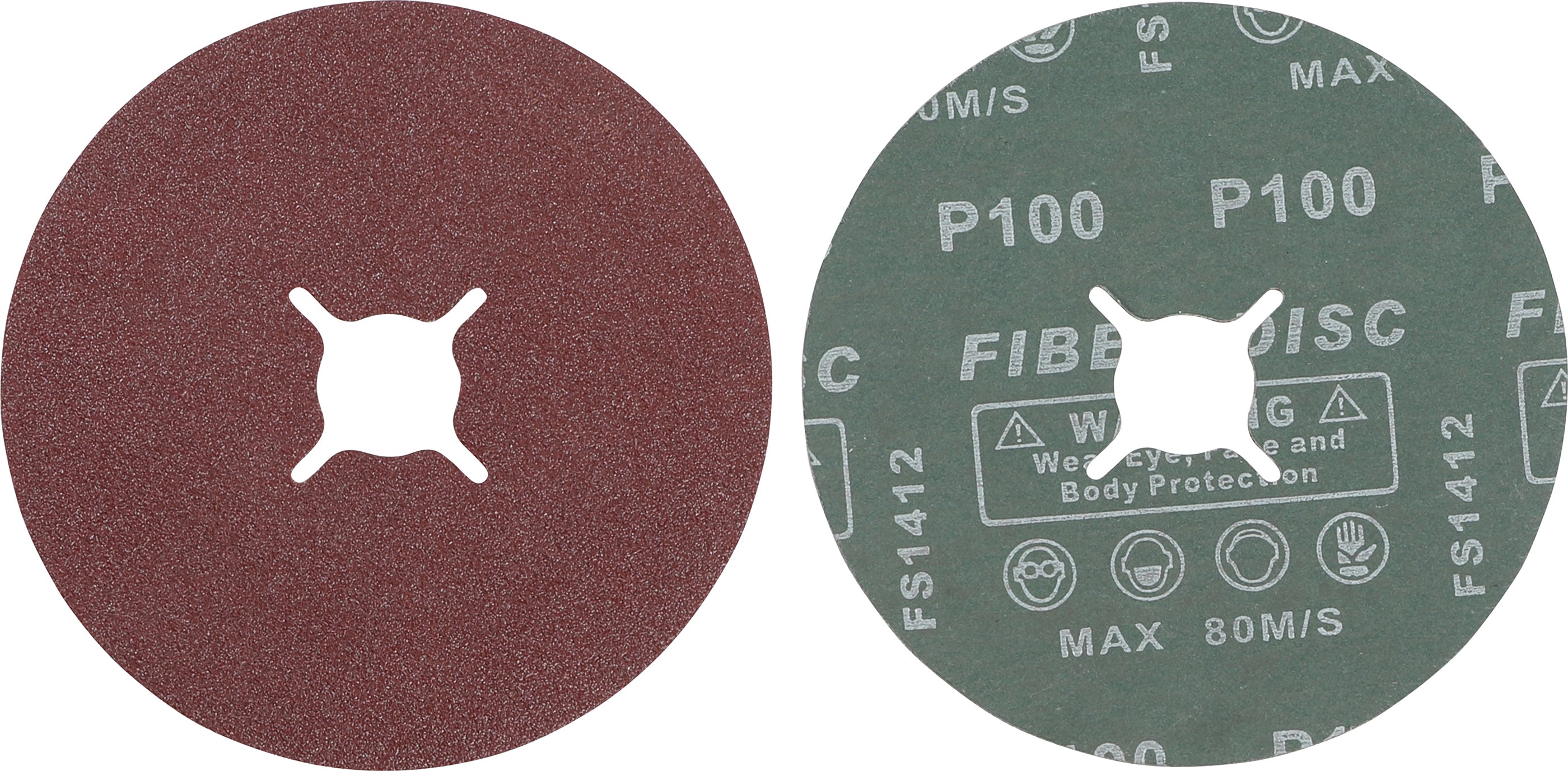 Set med fiber-slipskivor | kornstorlek 100 | aluminiumoxid | 10 delar