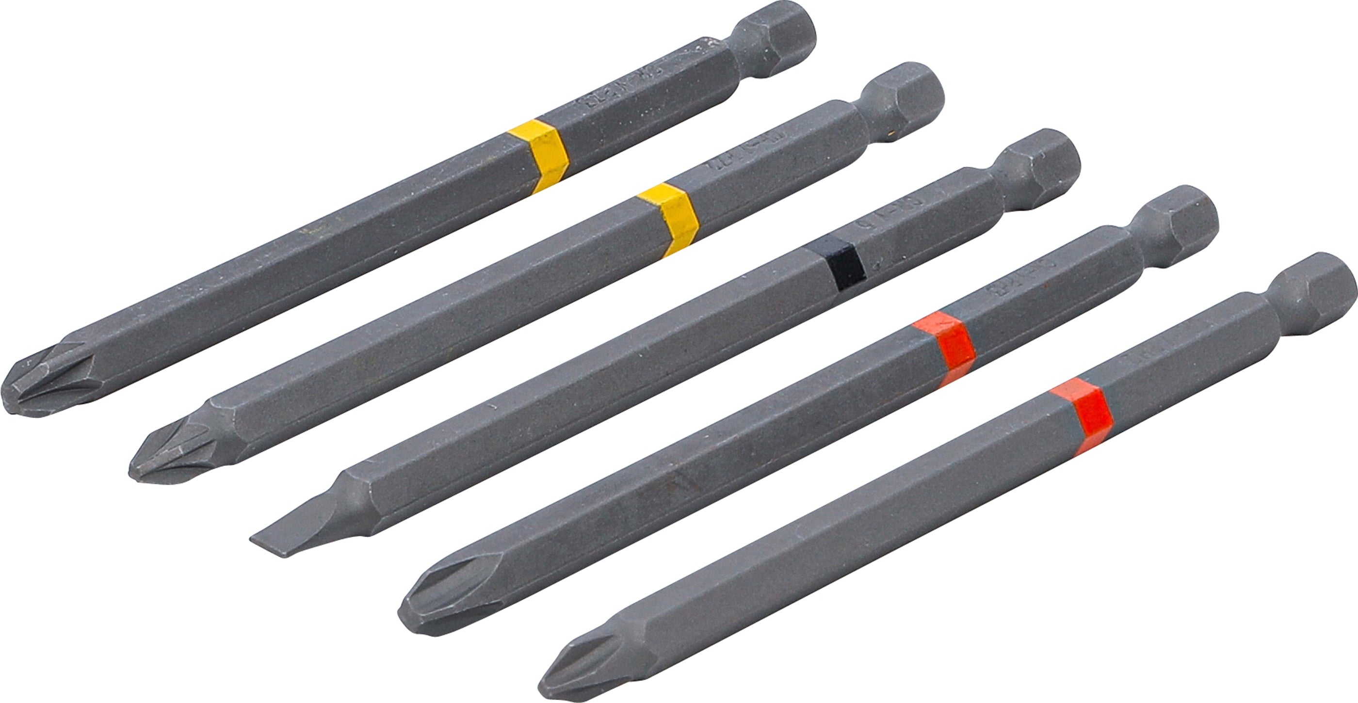Bit-sats | Yttre sexkant 6,3 mm (1/4") | Krysspår PH, krysspår PZ, spår | Längd 110 mm | 5 delar