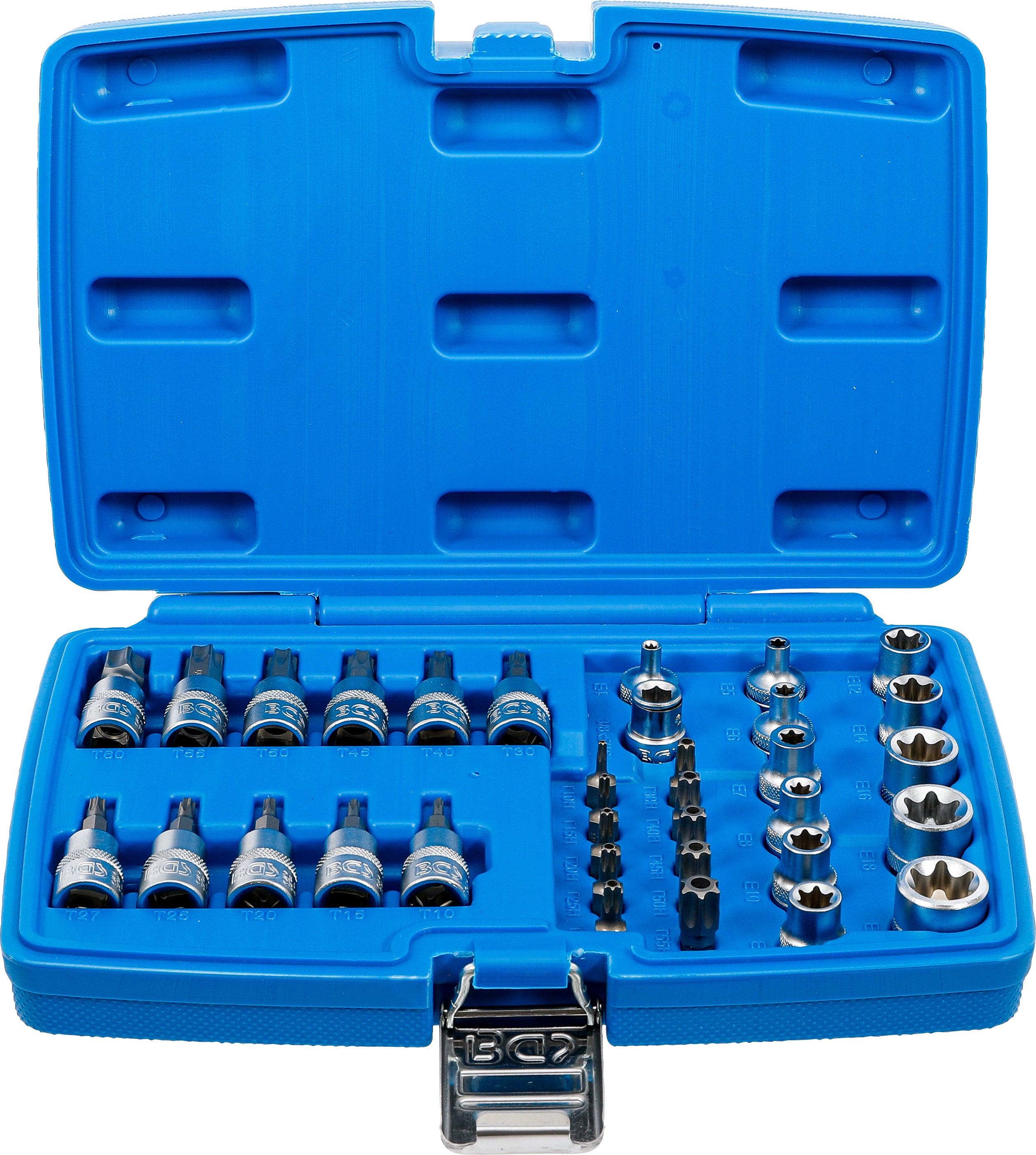 Bit- och hylsnyckelsats | 10 mm (3/8 tum) | T-profil (för Torx) | 34 delar