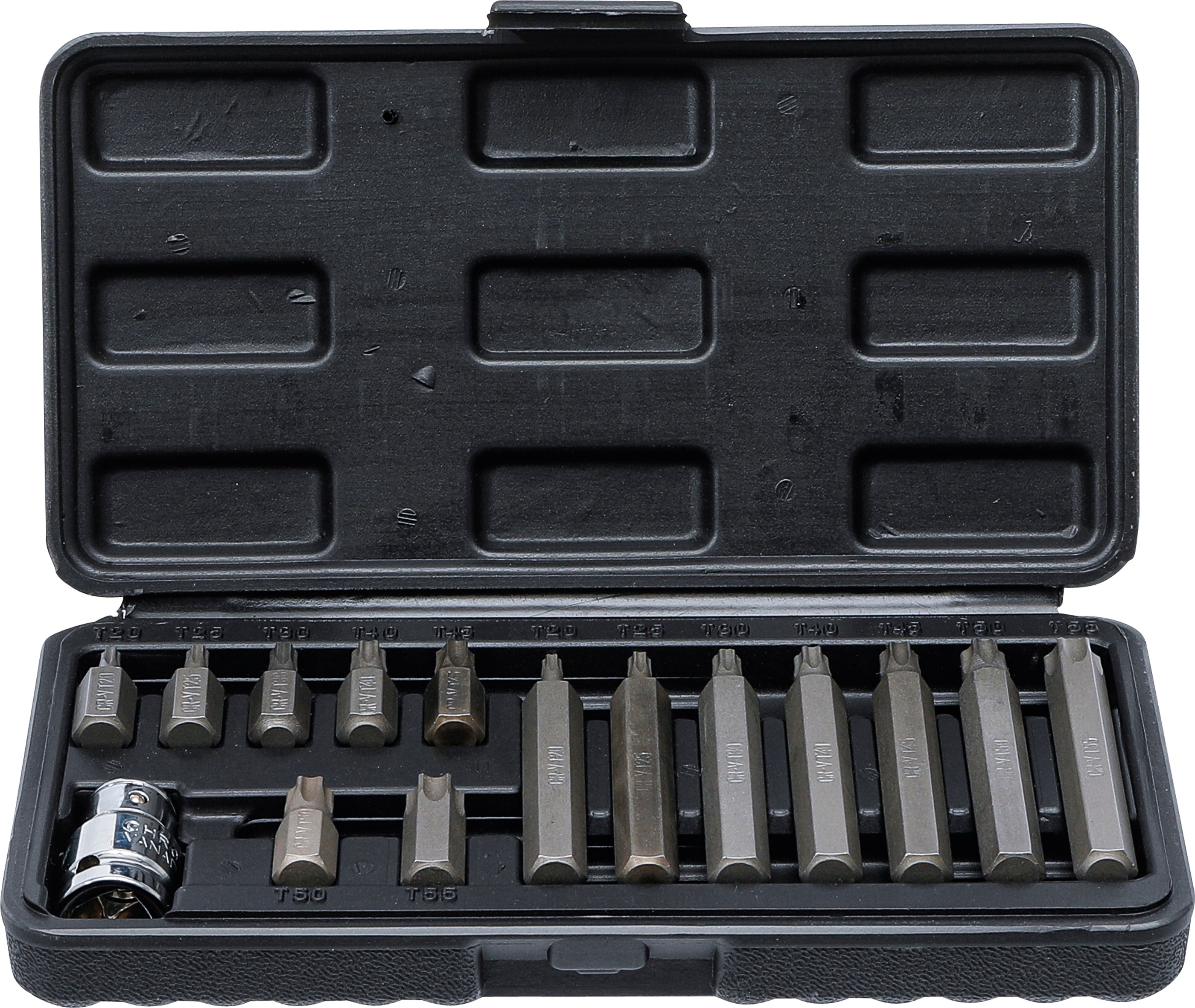 Bit-sats | Yttre sexkant 10 mm (3/8") | T-Profil (för Torx) | 15 delar