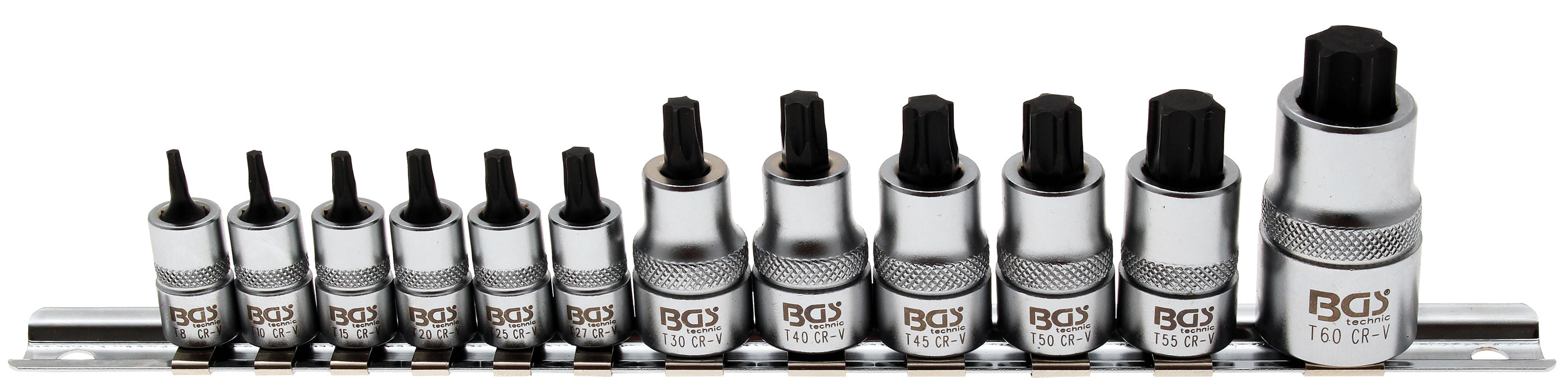Bit-Insats-sats | extra kort | T-Profil (för Torx) T8 - T60 | 12 delar
