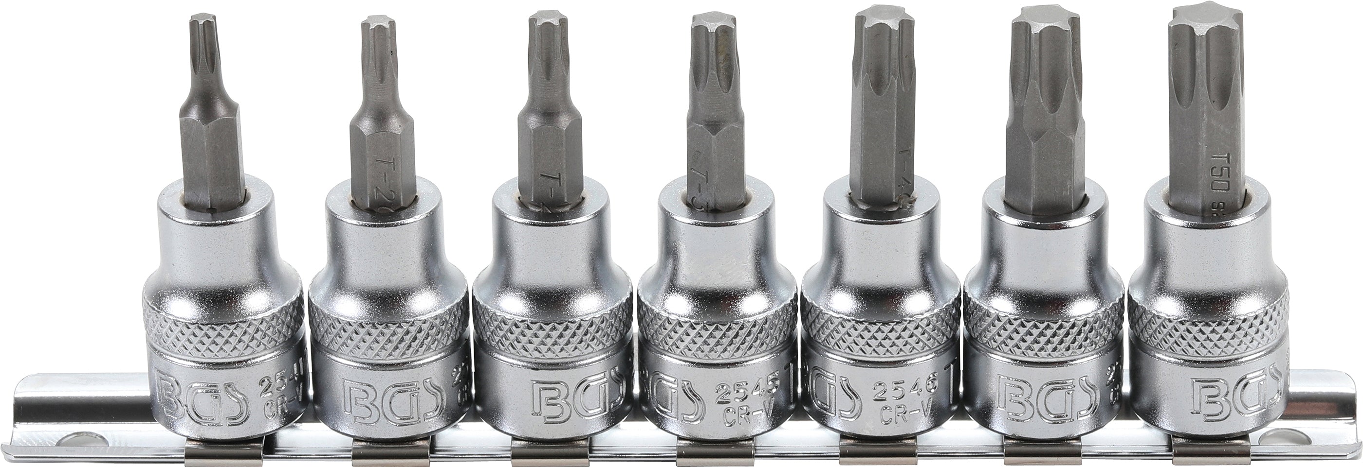 Bit-Insats-sats | 10 mm (3/8") | T-Profil (för Torx) T15 - T50 | 7 delar