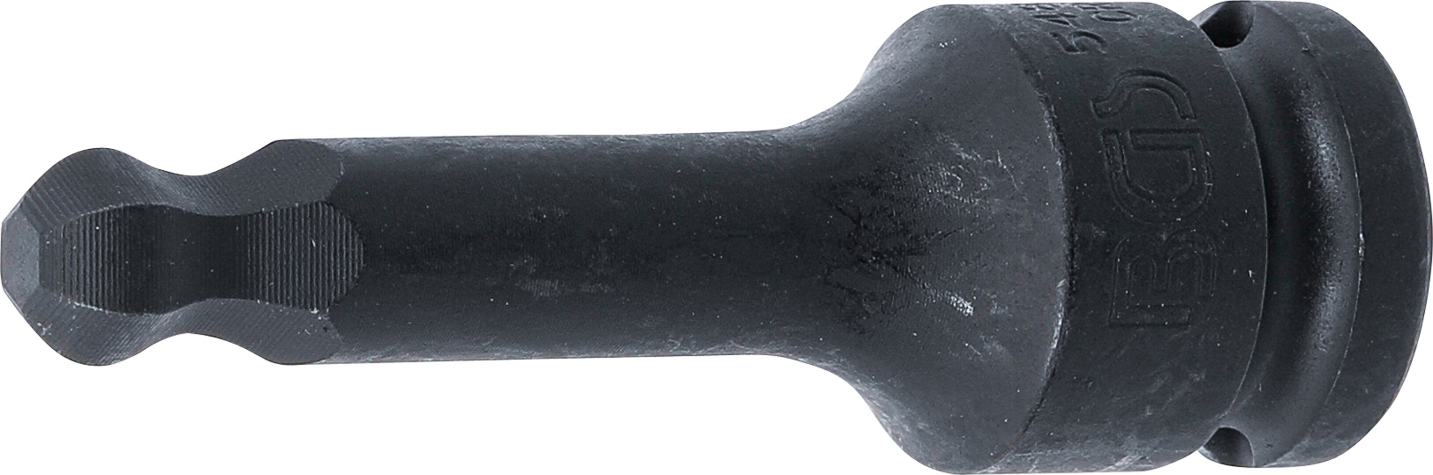 Kraft-Bit-Insats | Längd 75 mm | 12,5 mm (1/2") | Inre sexkant med kulhuvud 10 mm