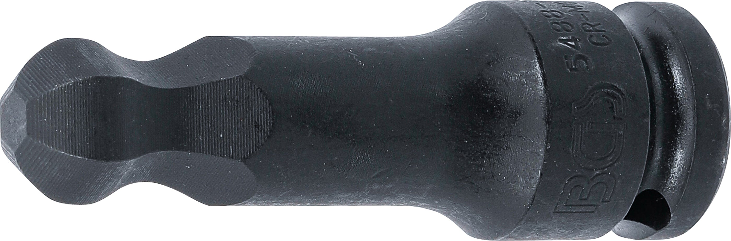 Kraft-Bit-Insats | Längd 75 mm | 12,5 mm (1/2") | Inre sexkant med kulhuvud 15 mm