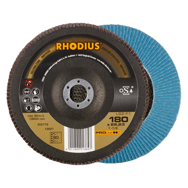 RHODIUS LSZF2 Lamellslipskiva 180x22,23 K60 PRO (10 förp)