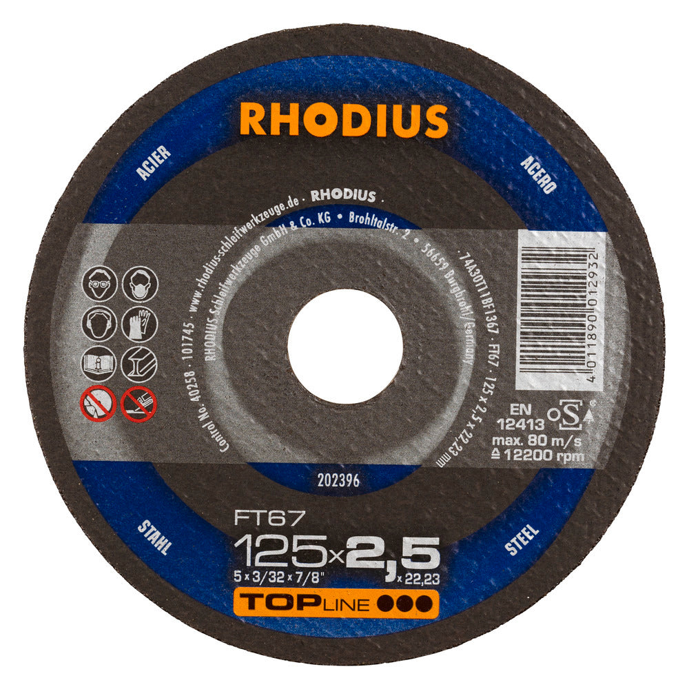 RHODIUS FT67 Kapskiva 125x2,5x22,23 (25 förp)