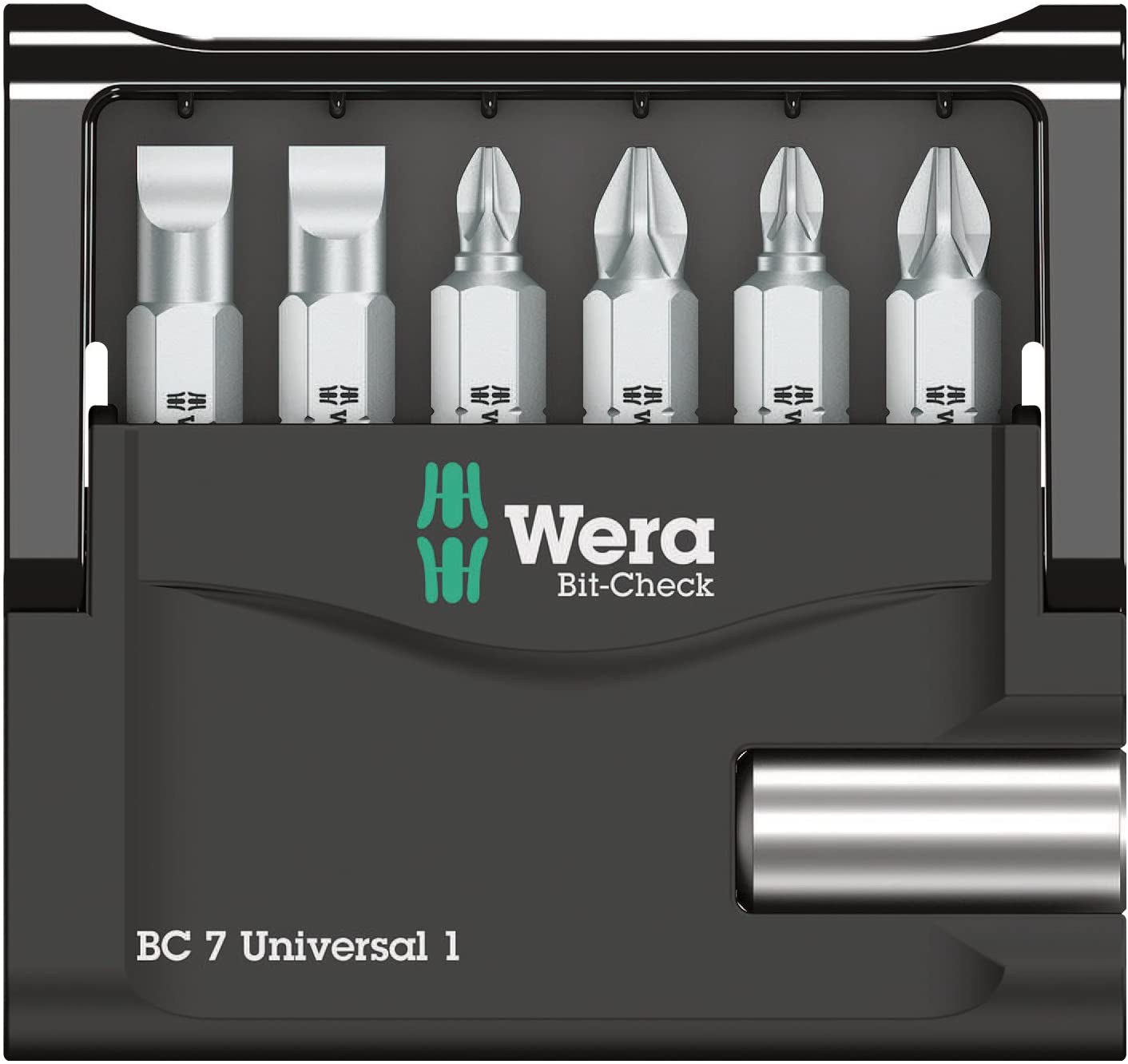 WERA Bit-Check 7 Universal 1 SB Bits assortment 893/4/1 K 1 x 1/4"x50;851/1 Z PH 1 x PH 1x25; 1 x PH