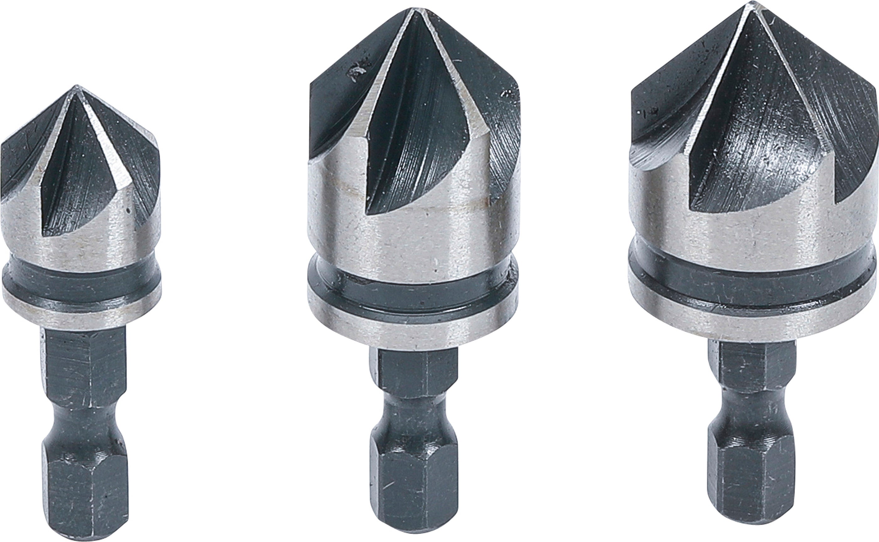 Försänkare-bit-sats | HSS | 6,3 mm (1/4") | 12 - 16 - 19 mm | 3 delar