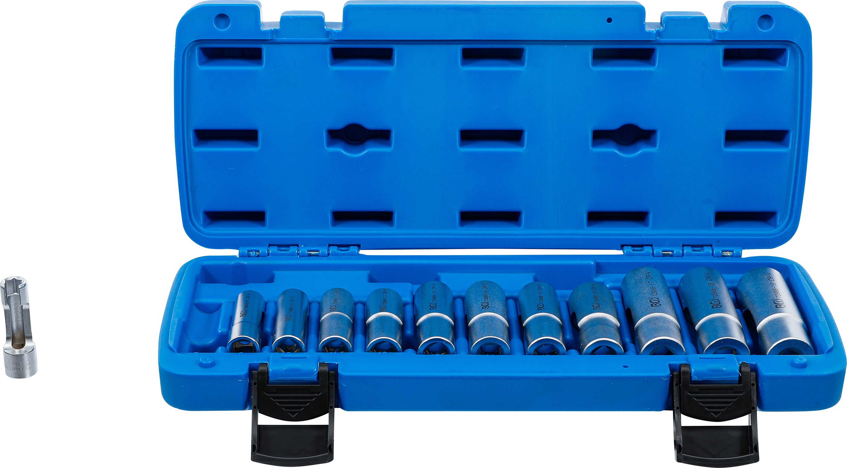 Special-Hylsa-sats, slitsad | 10 mm (3/8") | 8 - 19 mm | 12 delar