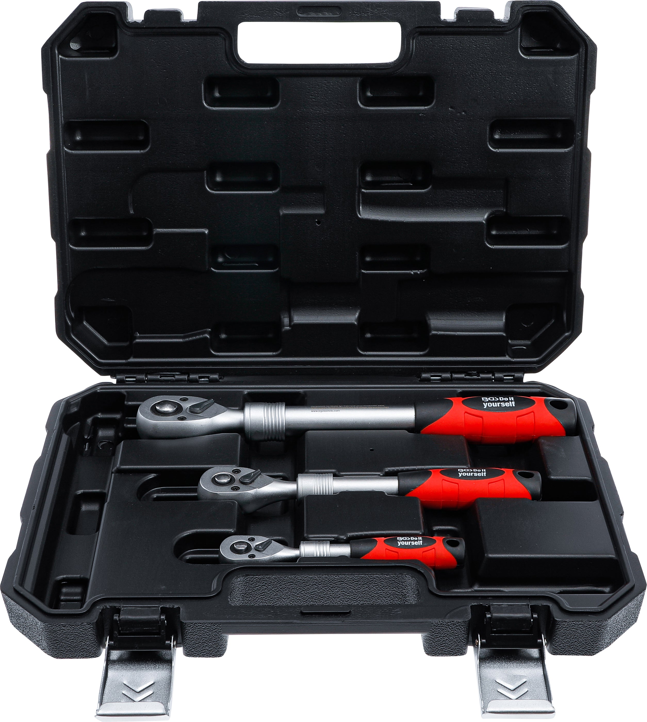 Omställbart Spärrhandtag-sats | utdragbart | 6,3 mm (1/4") - 10 mm (3/8") - 12,5 mm (1/2") | 3 delar