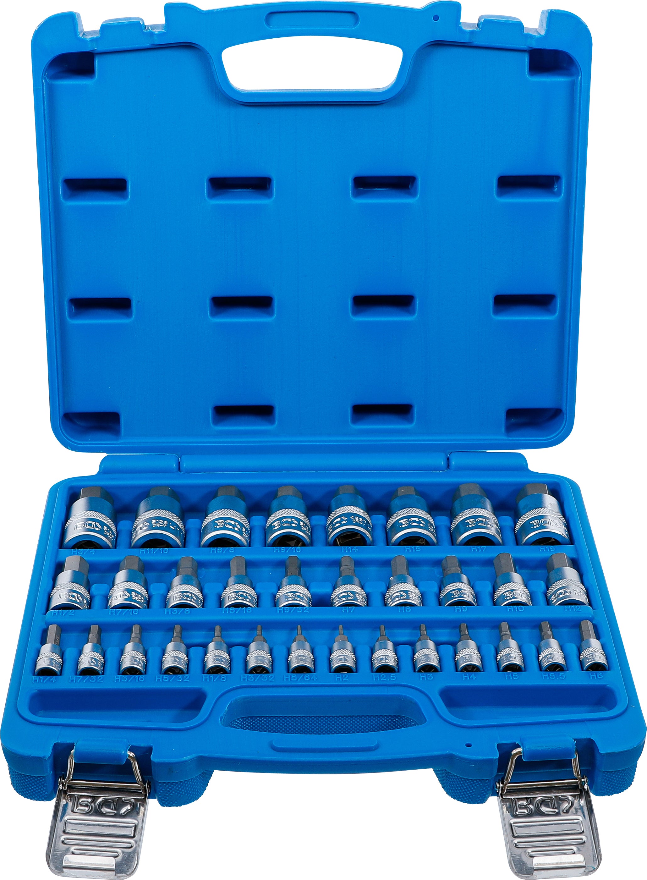 Bit-Insats-sats | 6,3 mm (1/4") / 10 mm (3/8") / 12,5 mm (1/2") | Inre sexkant 2 - 19 mm / 1/4 - 9/16" | Metriska och tumsstorlekar | 32 delar