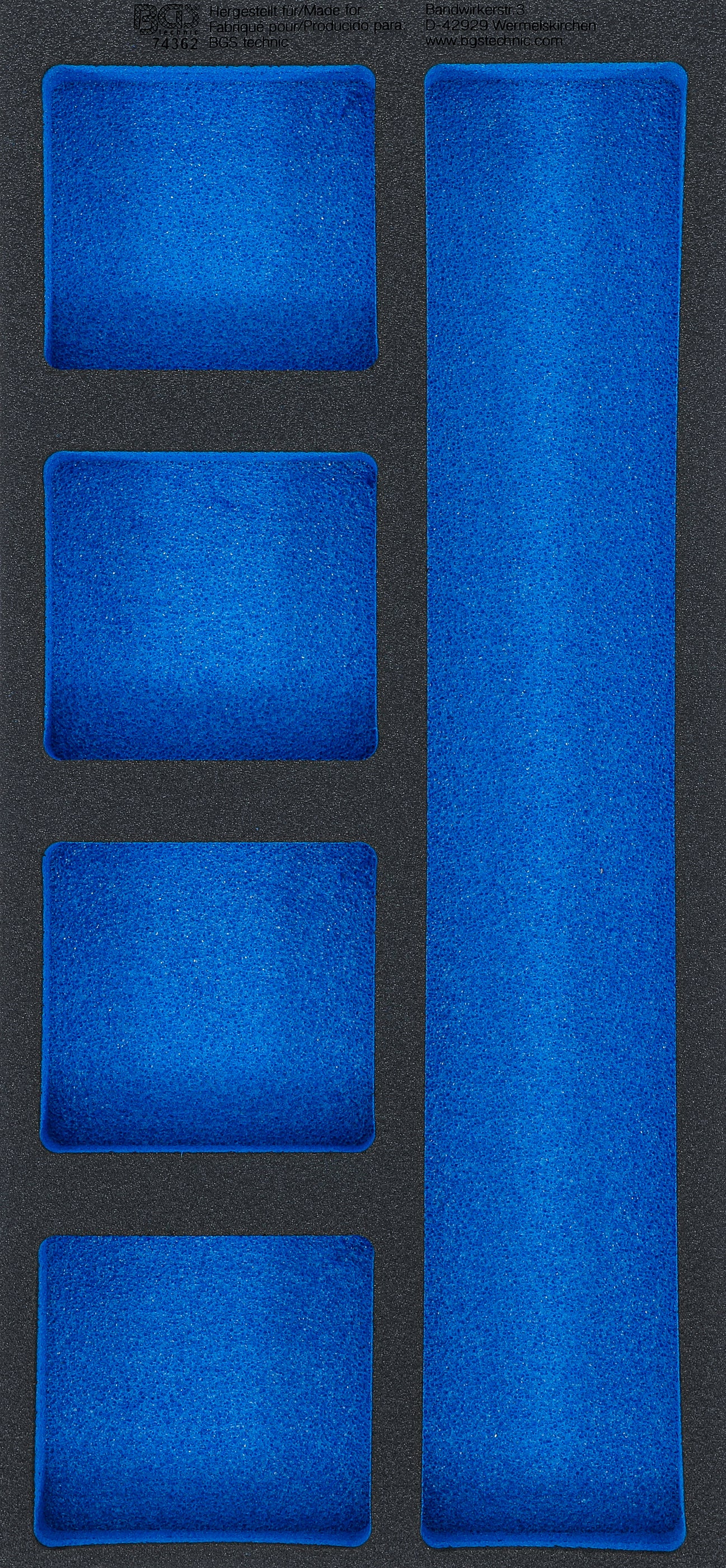 Verkstadsvagninlägg 1/3, tom: 5 Förvarignsfack | 408 x 189 x 32 mm