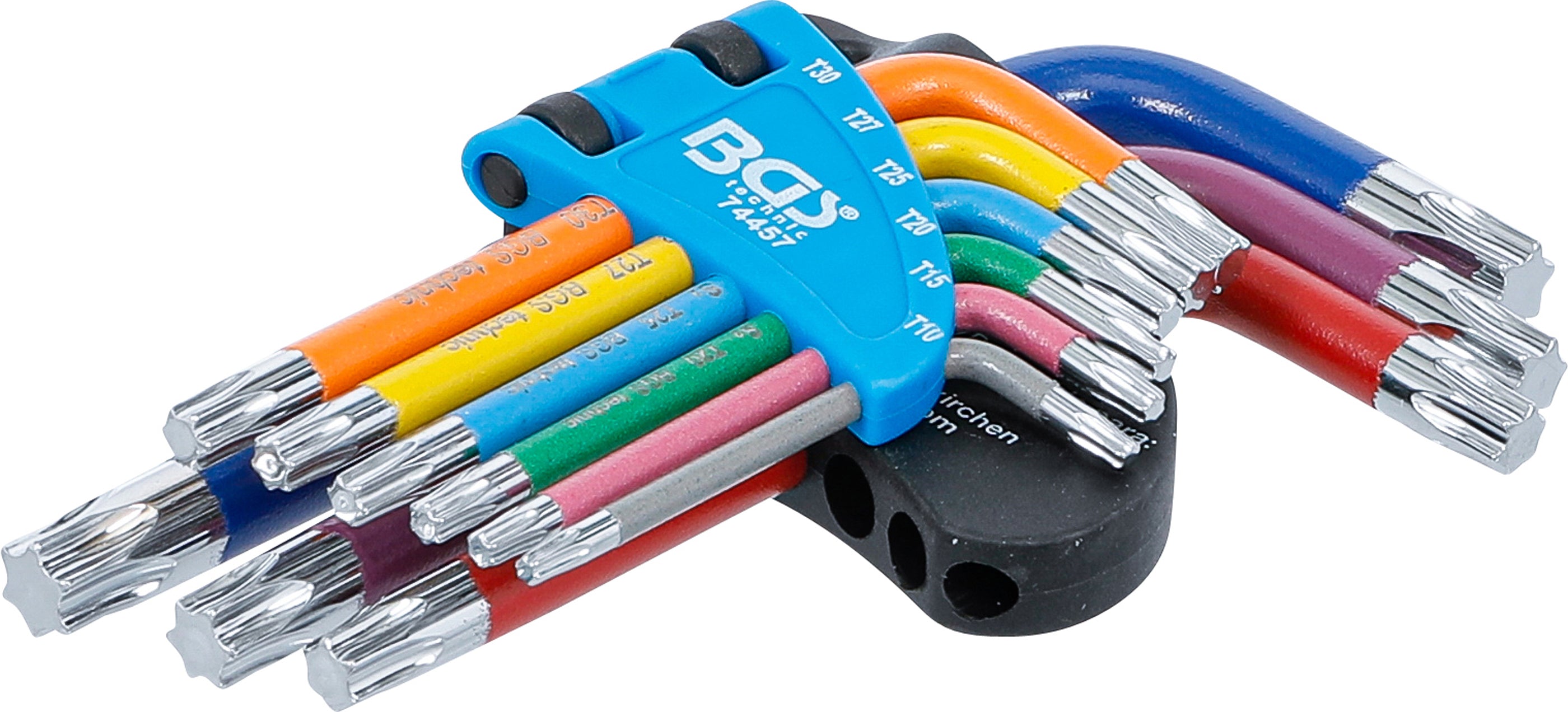 Vinkelnyckel-sats | Multicolour | kort | T-Profil (för Torx) T10 - T50 | 9 delar