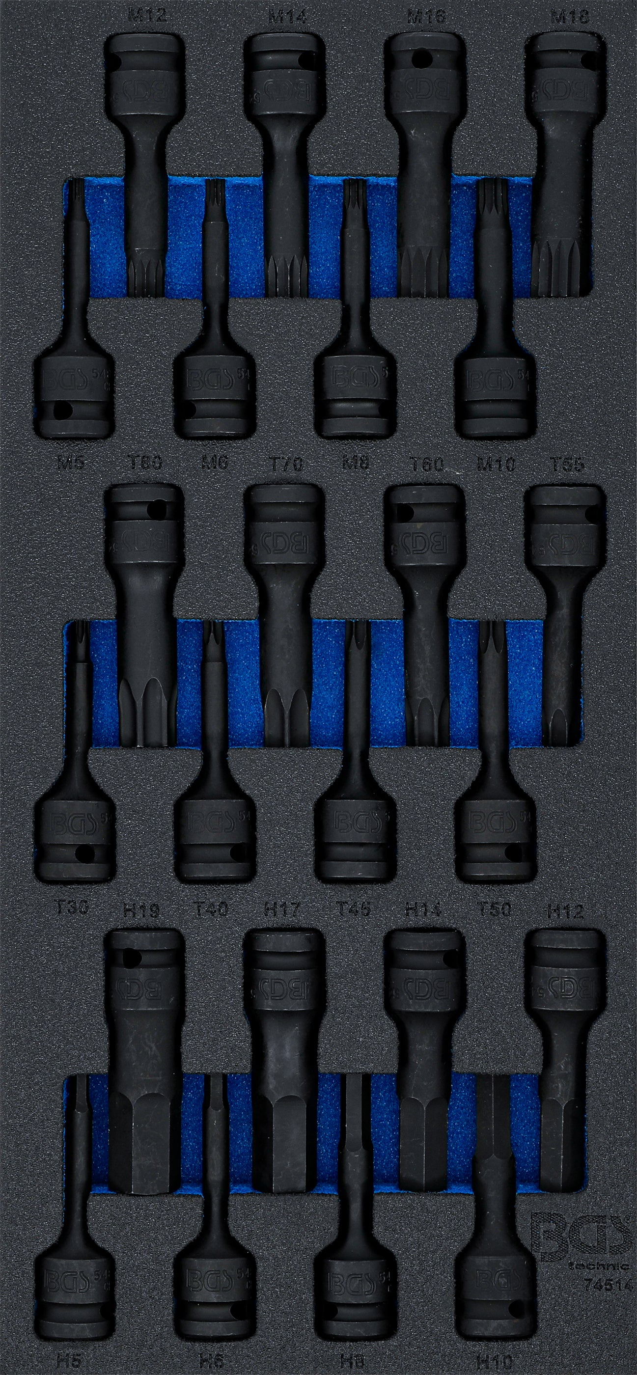 Verkstadsvagninlägg 1/3: Kraft-Bit-Insats-sats | 12,5 mm (1/2") | 24 delar