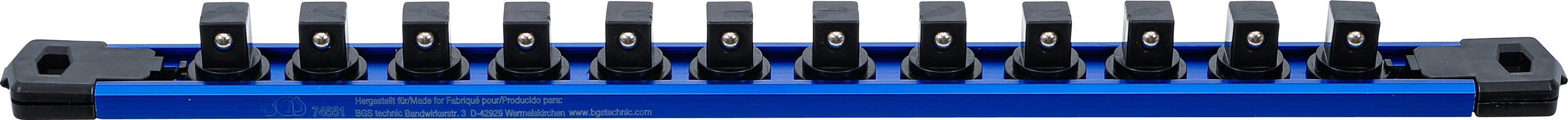 Hållarskena för 12 Hylsaer | Magnetisk | för 12,5 mm (1/2")