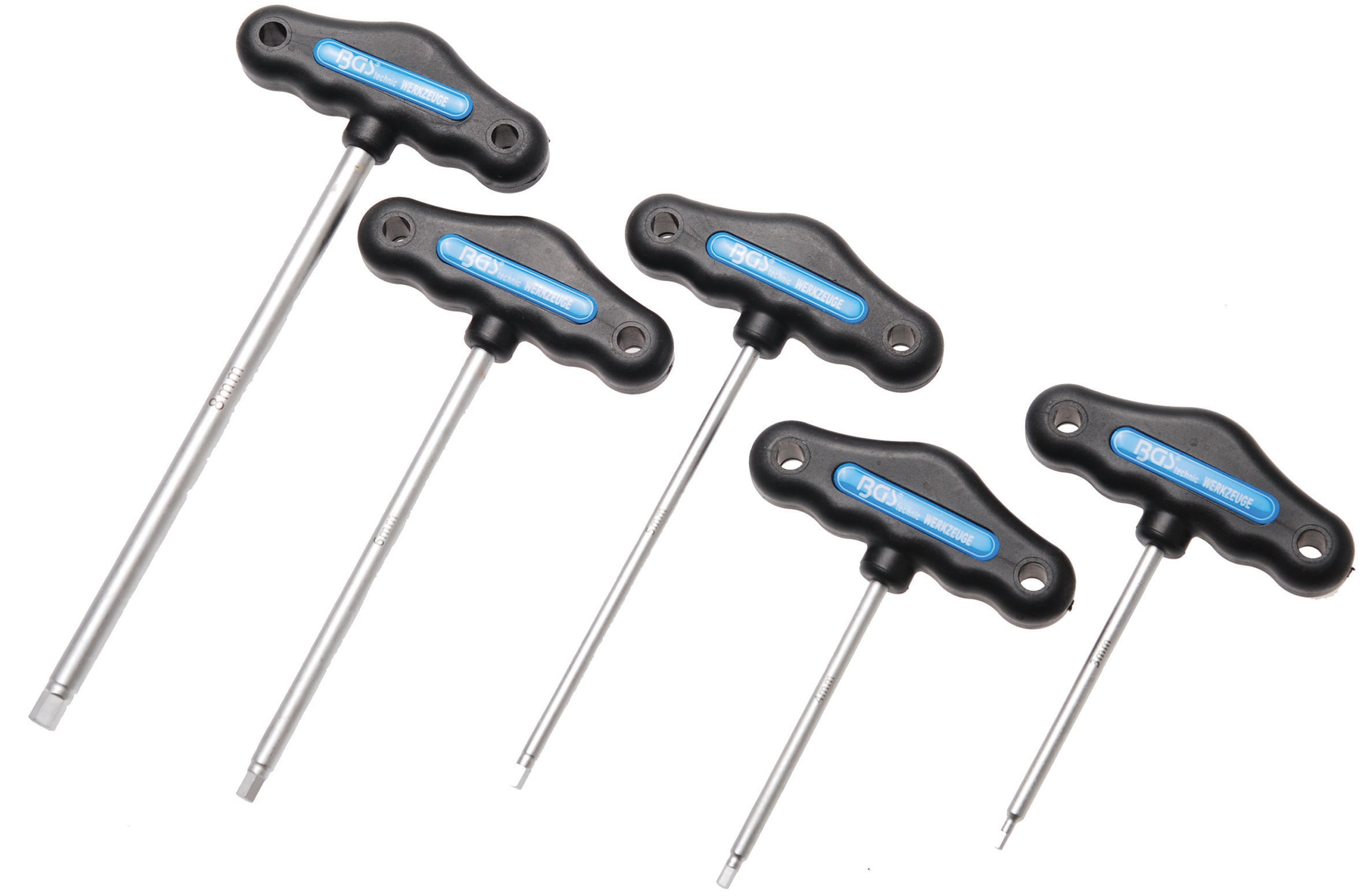 T-handtag-Nyckel-sats | Inre sexkant 3 - 8 mm | 5 delar