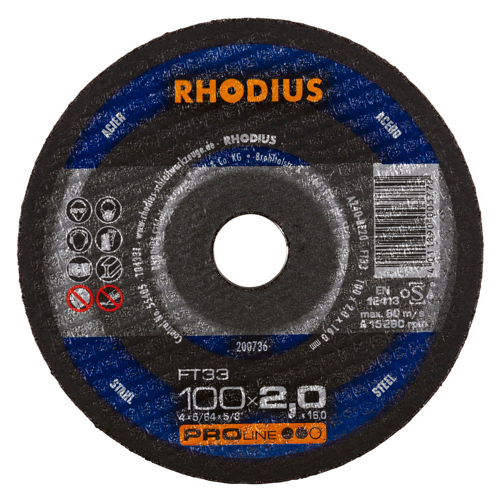 RHODIUS FT33 Kapskiva 100x2,0x16 (25 förp)