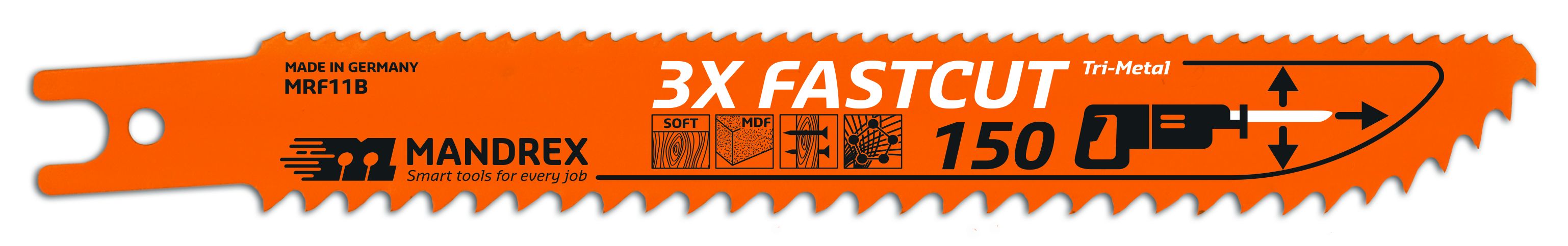MANDREX 3X-FASTCUT Reciprocating Blade - 150 (2st/förp