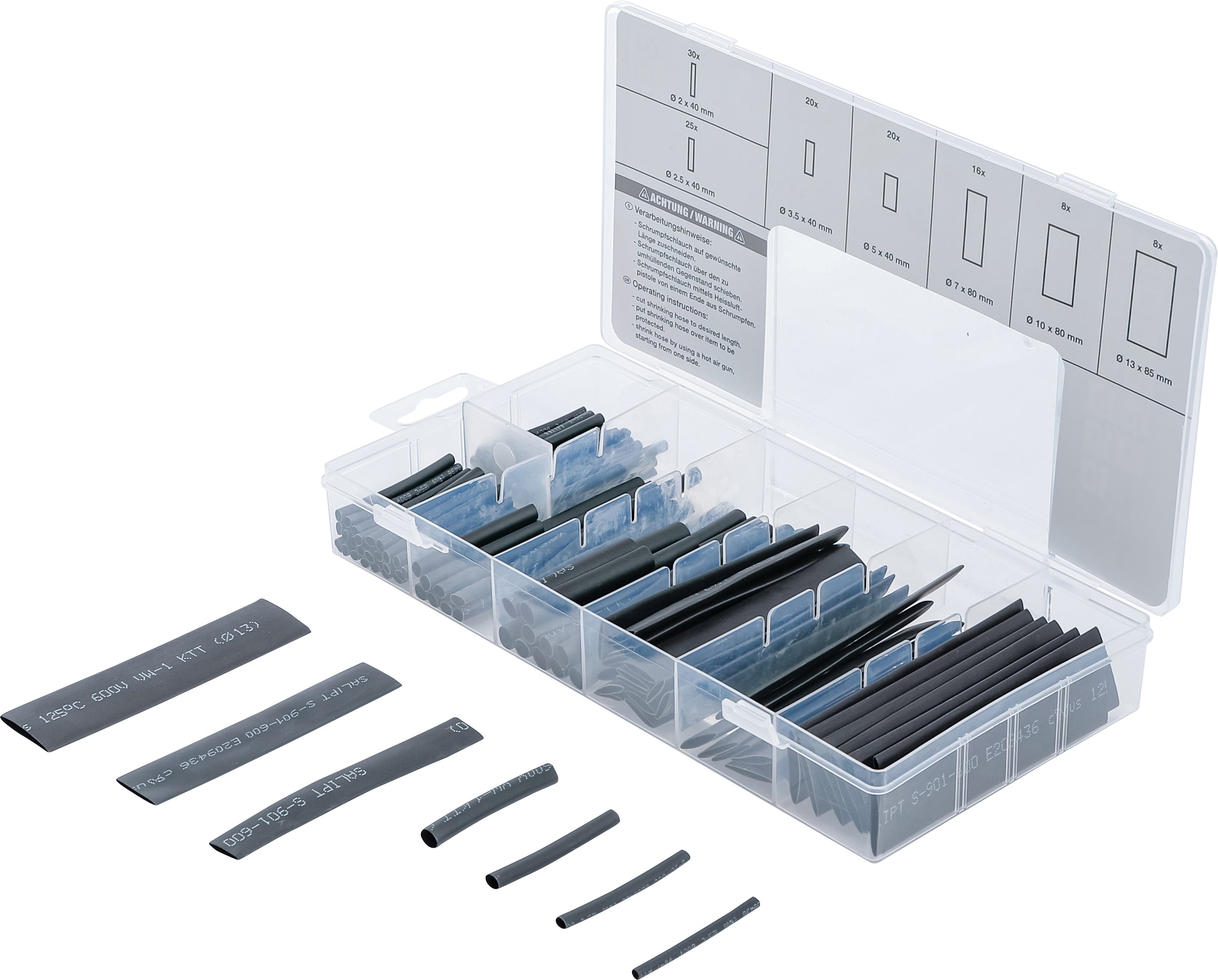 Krympslang-sortiment | svart | 127 delar