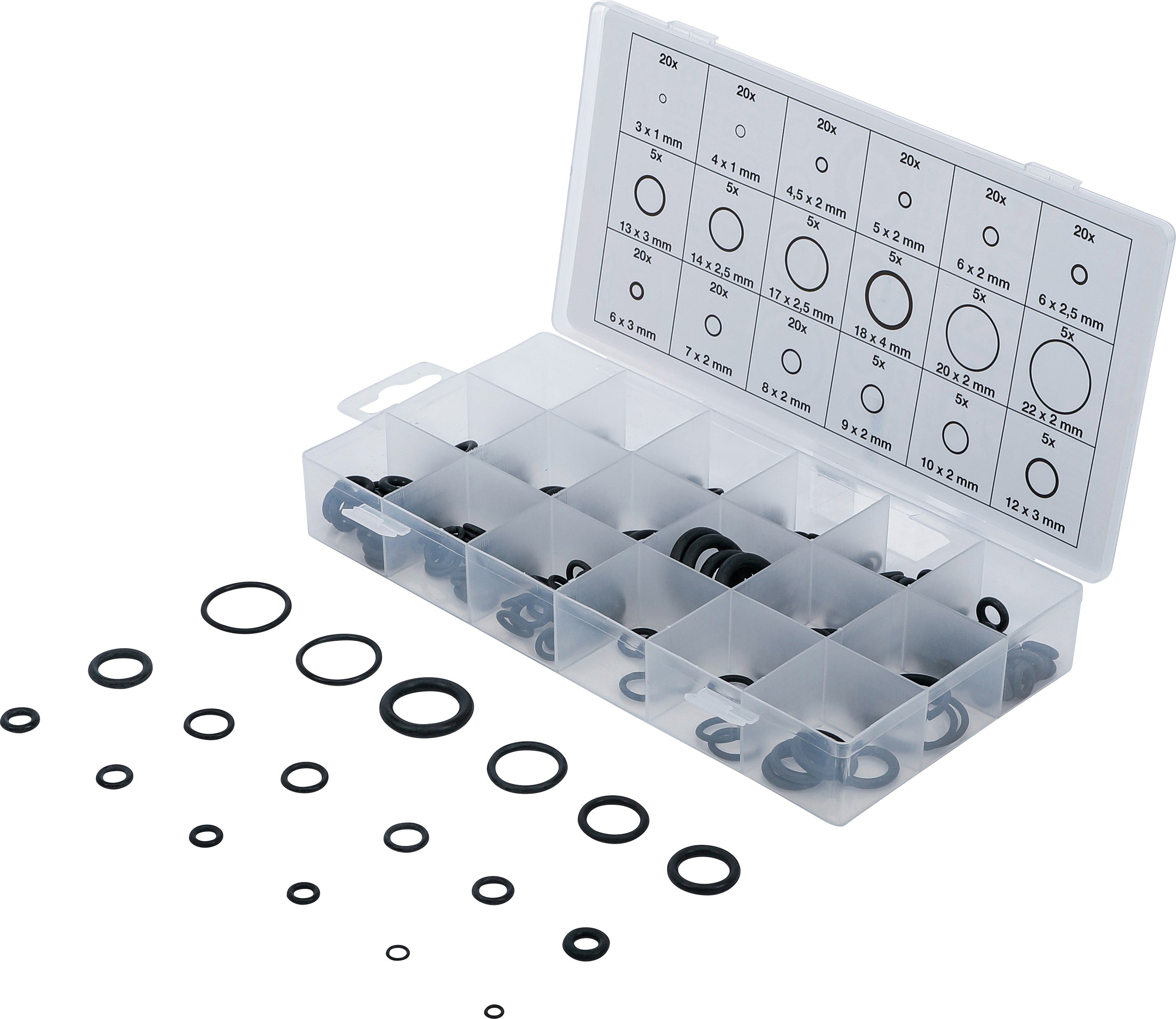 O-Ring-sortiment | Ø 3 - 22 mm | 225 delar