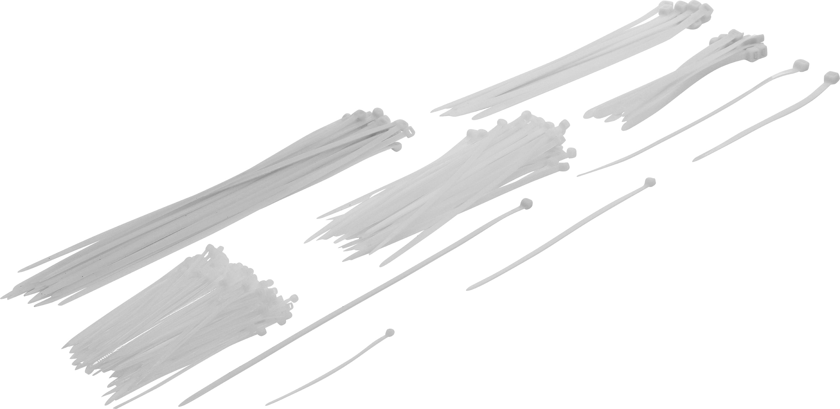 Buntband-sortiment | vitt | 100 - 300 mm | 250 delar