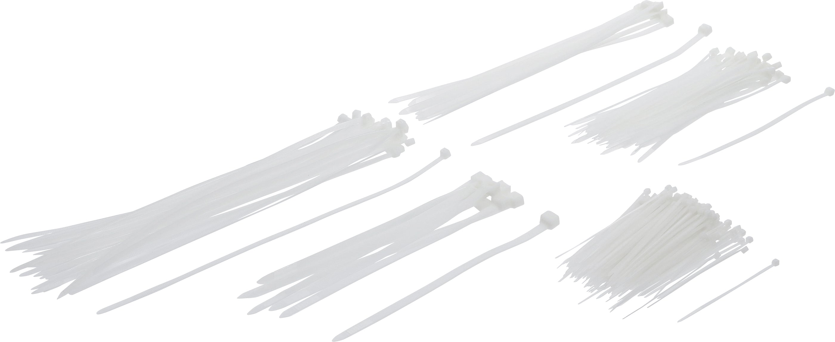 Buntband-Sortiment | Vitt | Olika storlekar | 250 delar