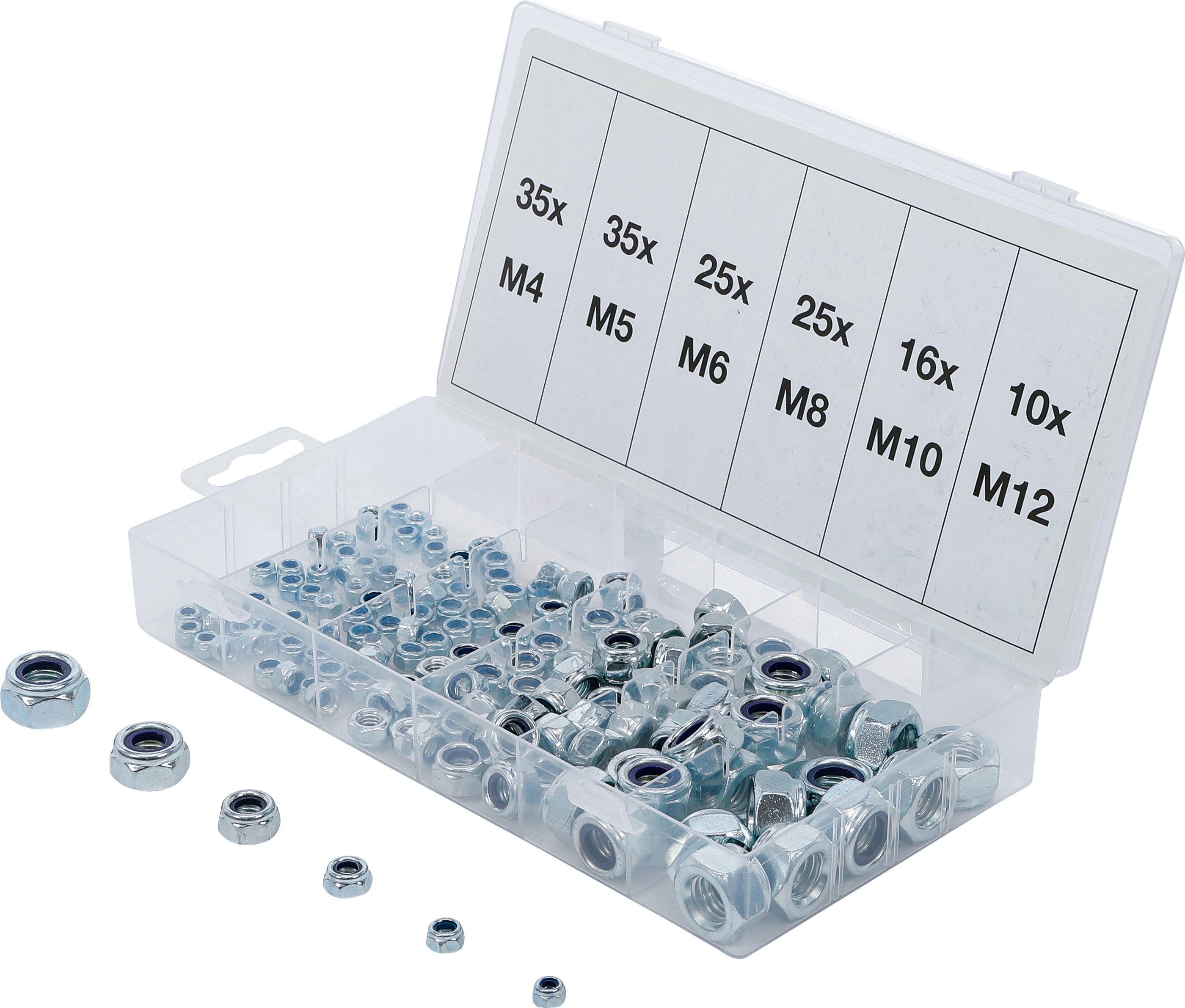 Sexkant-Mutter-Sortiment | Självlåsande | 146 delar