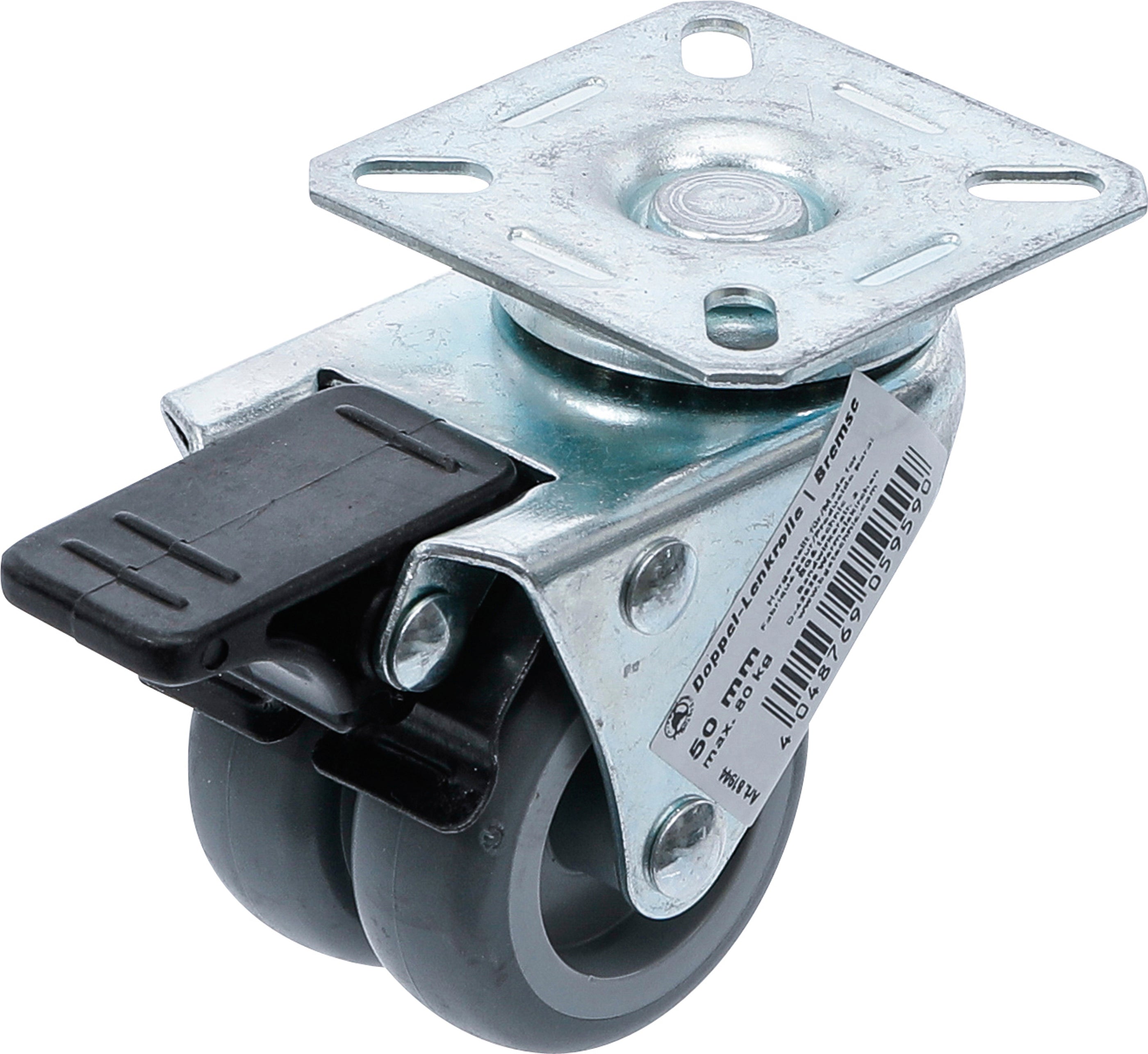 Dubbel-styrrulle | med broms | Ø 50 mm