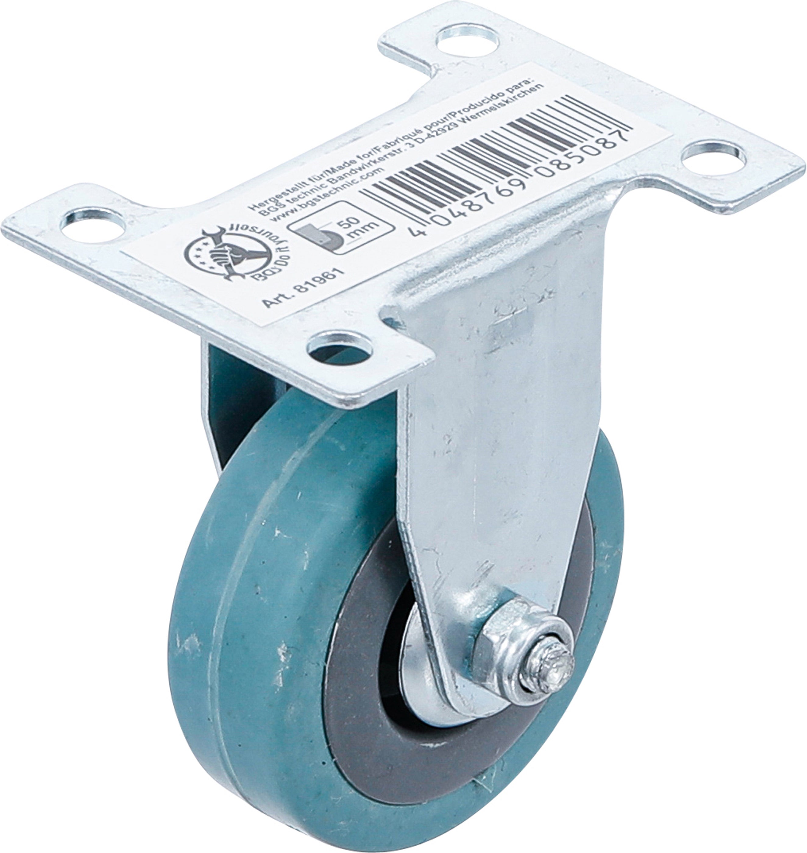 Fast rullhjul | Gummi | med skruvsockel | Ø 50 mm