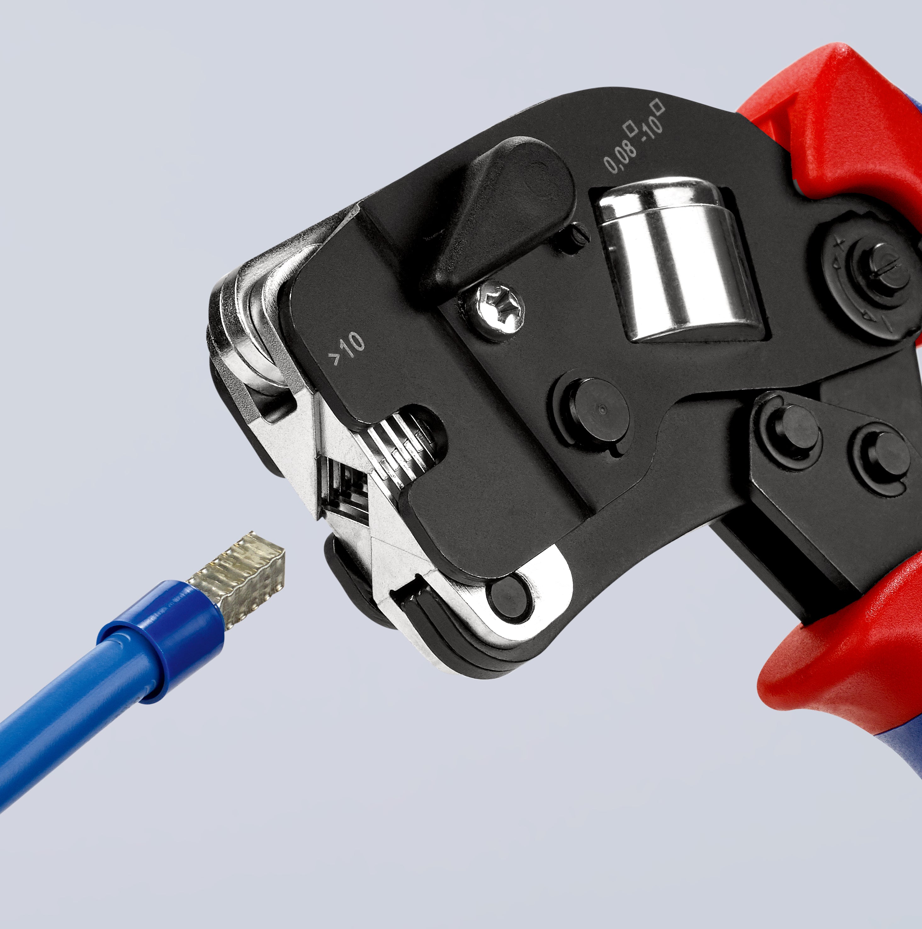 KNIPEX SjÀlvinstÀllande presstÄng för Àndhylsor med frontinföring