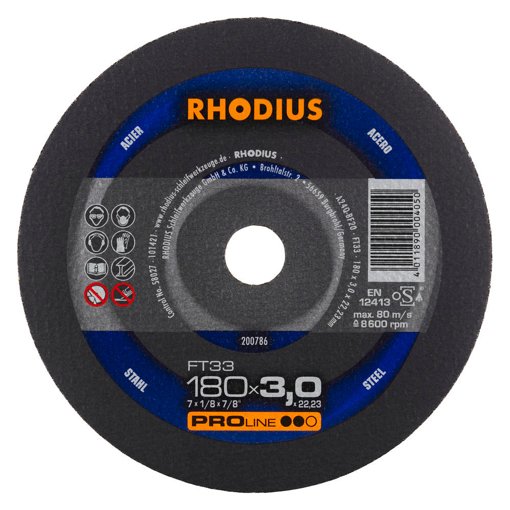 RHODIUS FT33 Kapskiva 180x3,0x22,23 (25 förp)