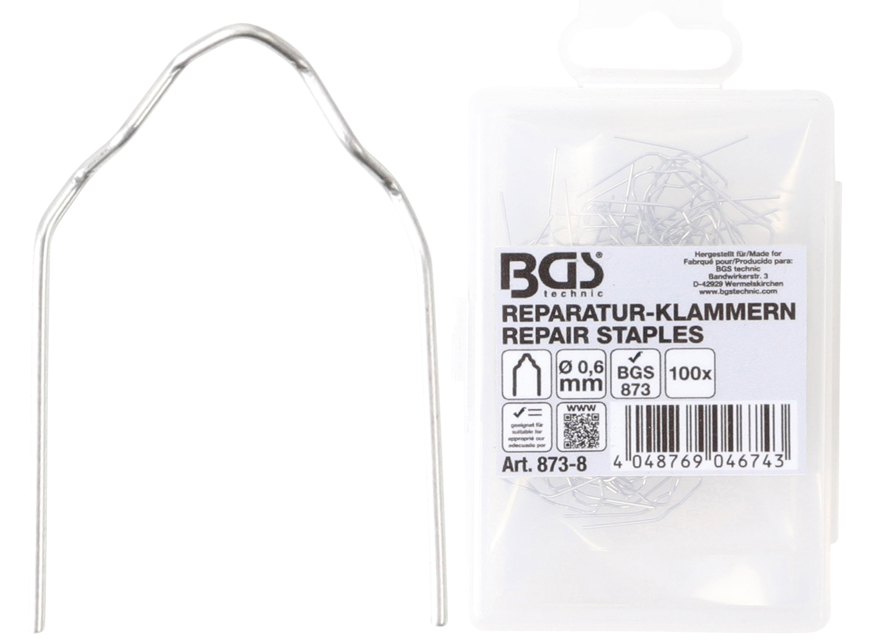 Reparation-Clips | V-Form | Ø 0,6 mm | 100 delar