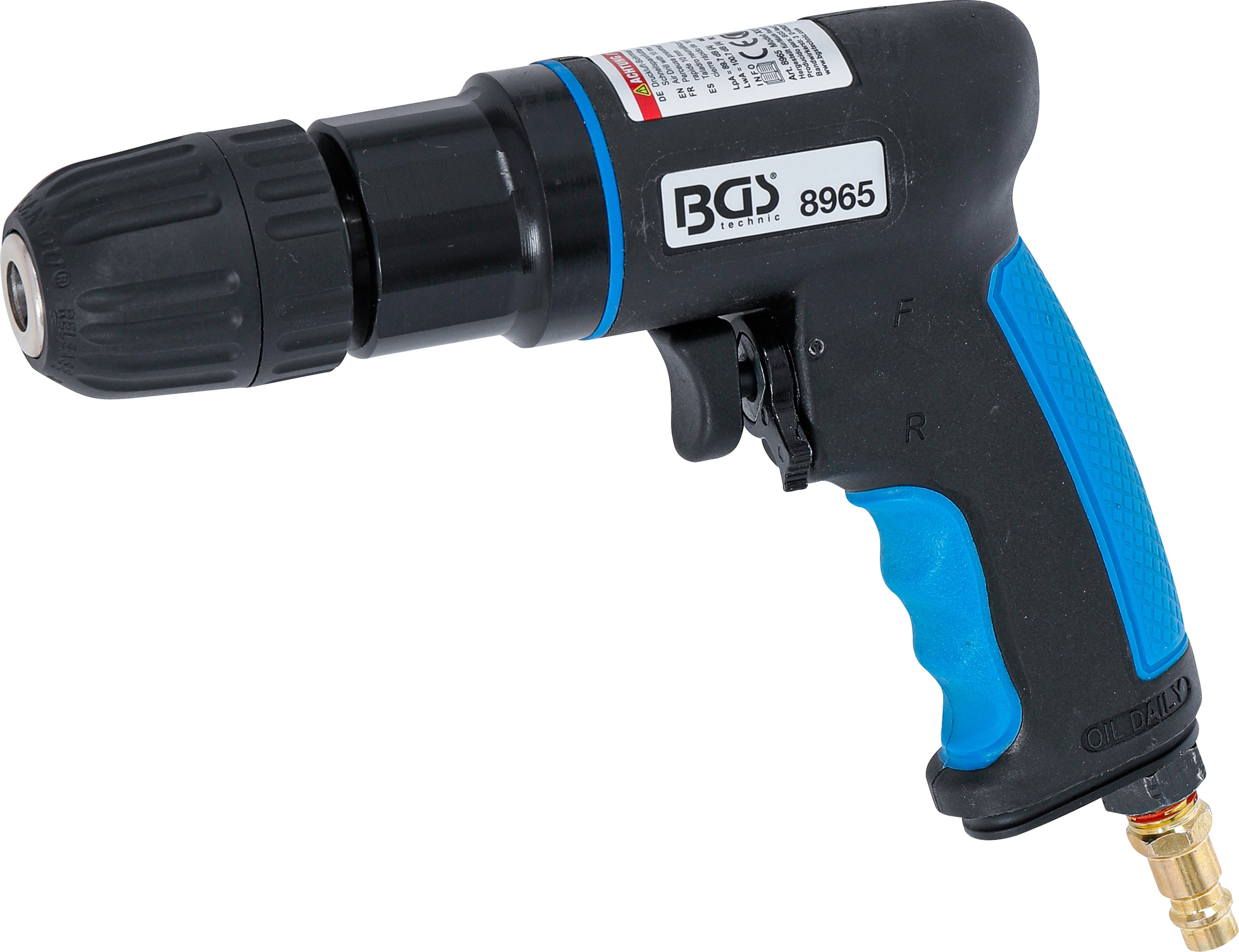 Tryckluft-borrmaskin med 10 mm snabbchuck