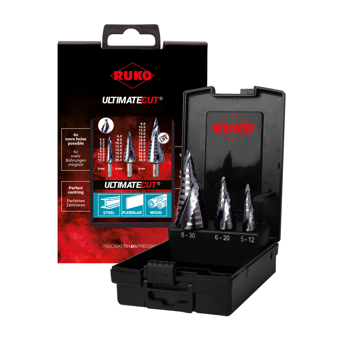 RUKO Stegborrset 5-30 mm. Ultimatecut Flowstep