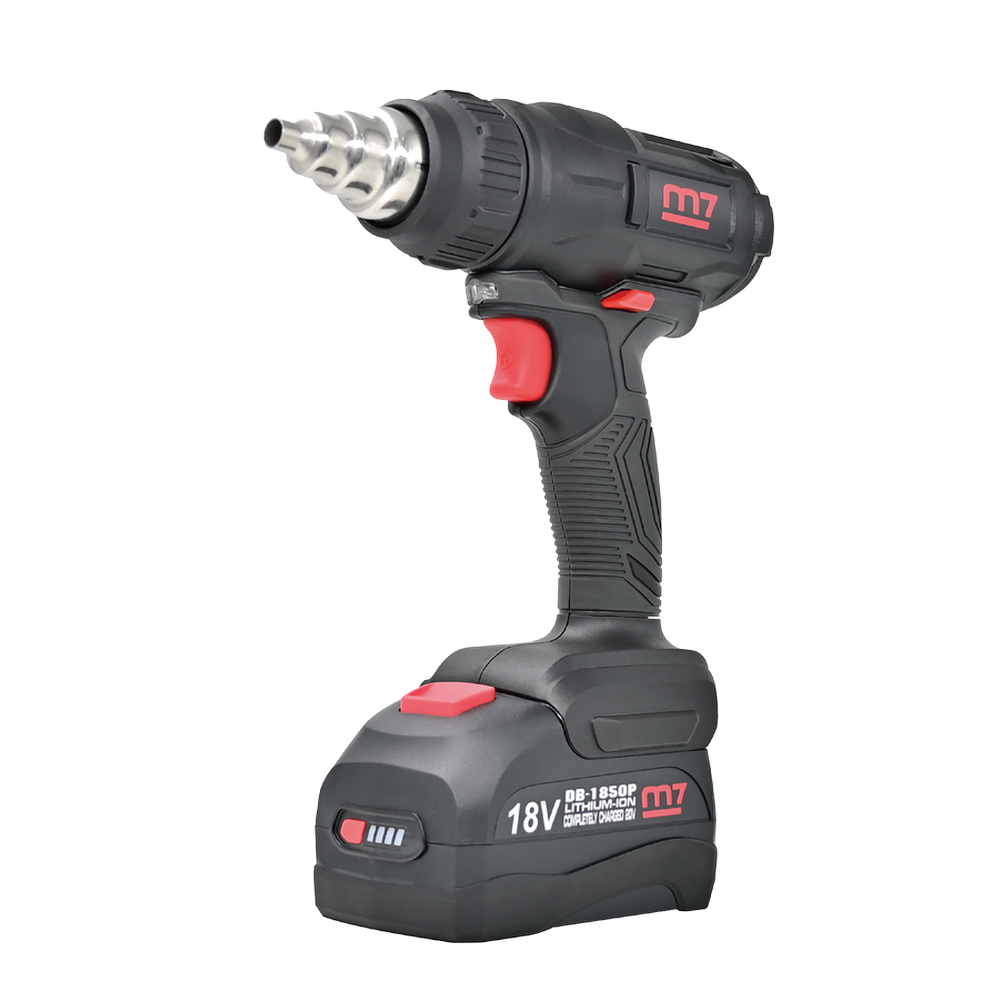 m7 Hetluftspistol 18V inkl.2 x 5.0 Ah batteri & laddare