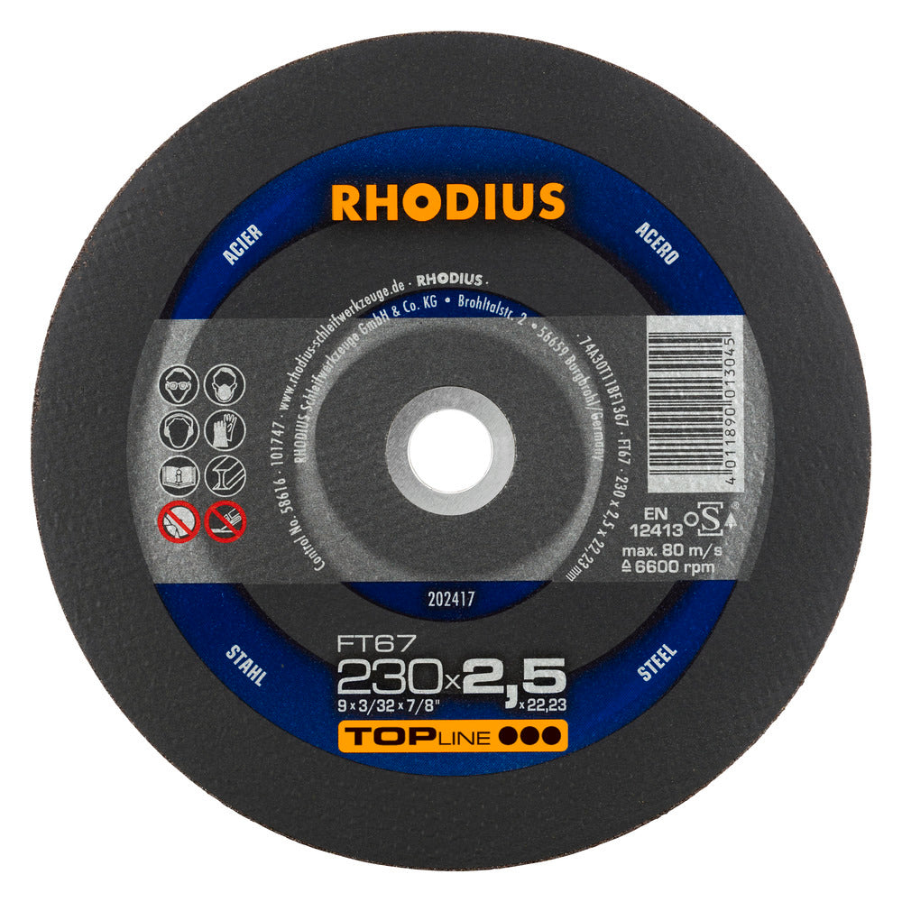 RHODIUS FT67 Kapskiva 230x2,5x22,23 (25 förp)