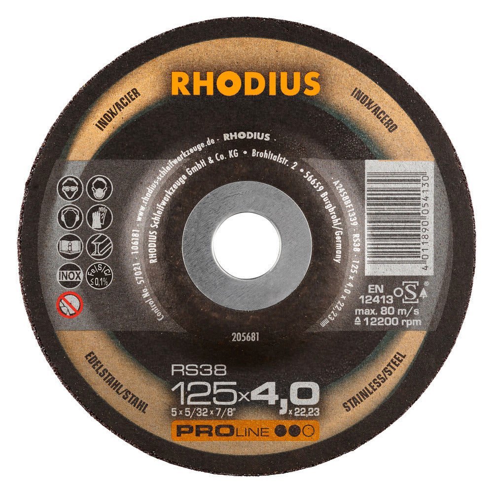RHODIUS RS38 Slipskiva 125x4x22,23 (25 förp)