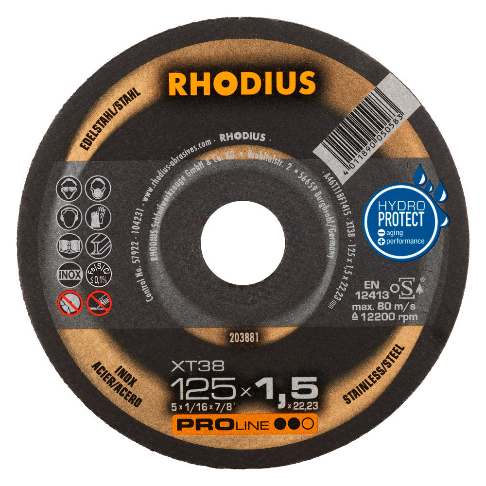 RHODIUS XT38 Kapskiva 125x1,5x22,23 (50/förp)